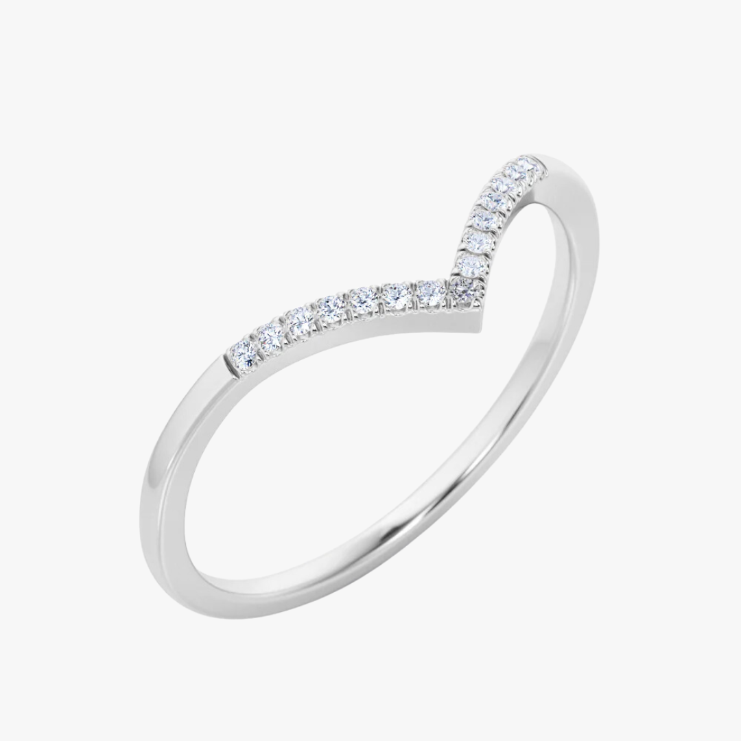 V-shape Diamant Weddingband