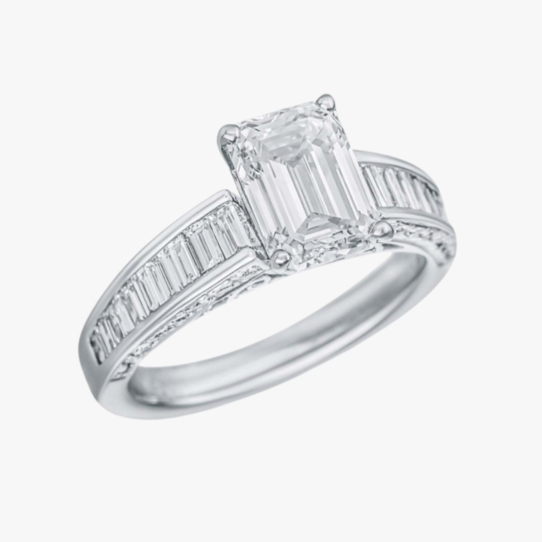 Lab-Grown engagement ring 18kt white gold with 2.18ct diamond