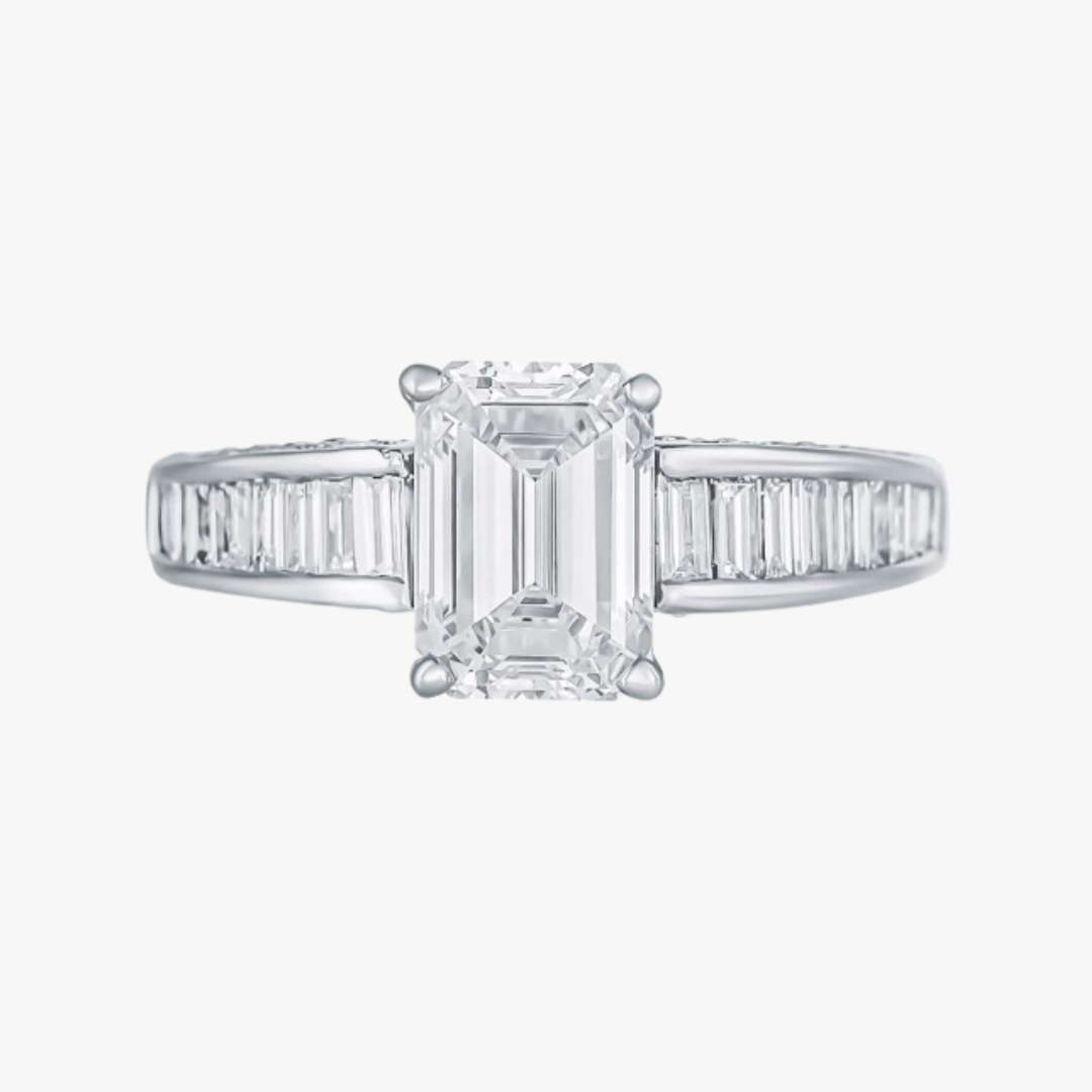 Lab-Grown engagement ring 18kt white gold with 2.18ct diamond