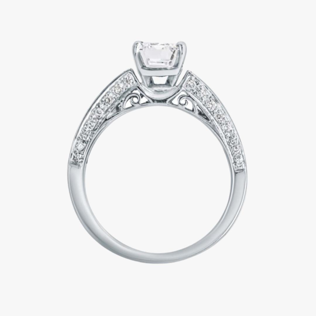 Lab-Grown engagement ring 18kt white gold with 2.18ct diamond