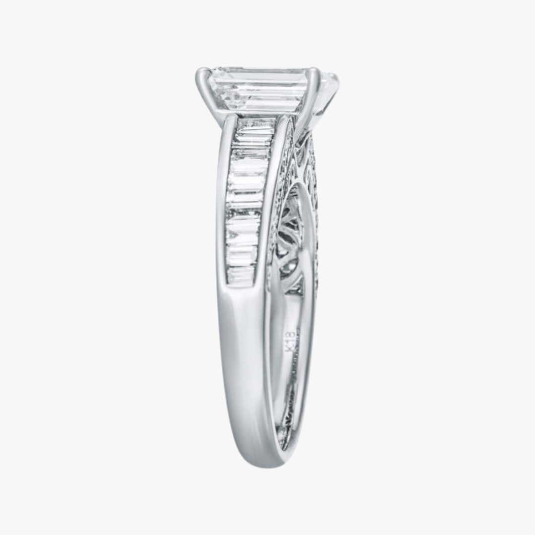 Lab-Grown engagement ring 18kt white gold with 2.18ct diamond