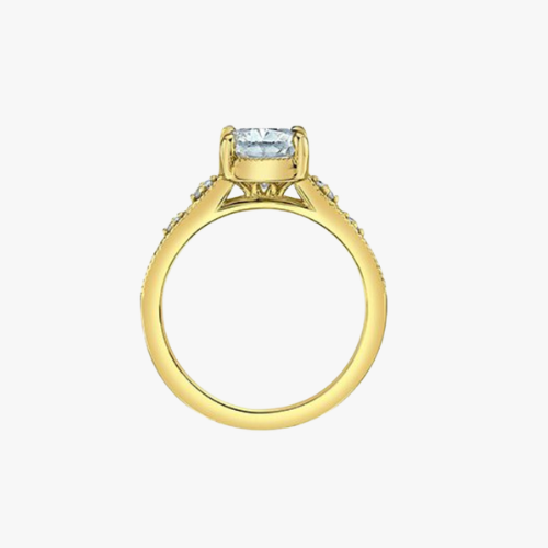 Cushion Inspired Verlobungsring 14kt GG