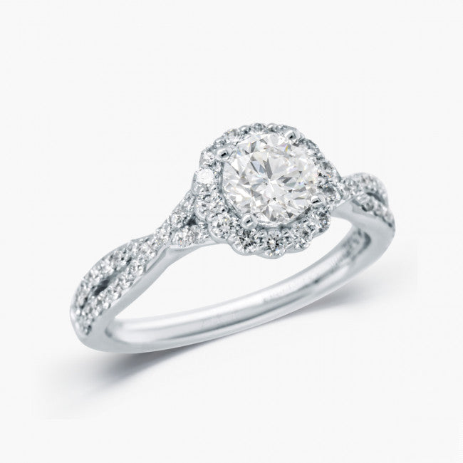 "Love Letter" engagement ring in 18kt white gold with a 0.71ct diamond