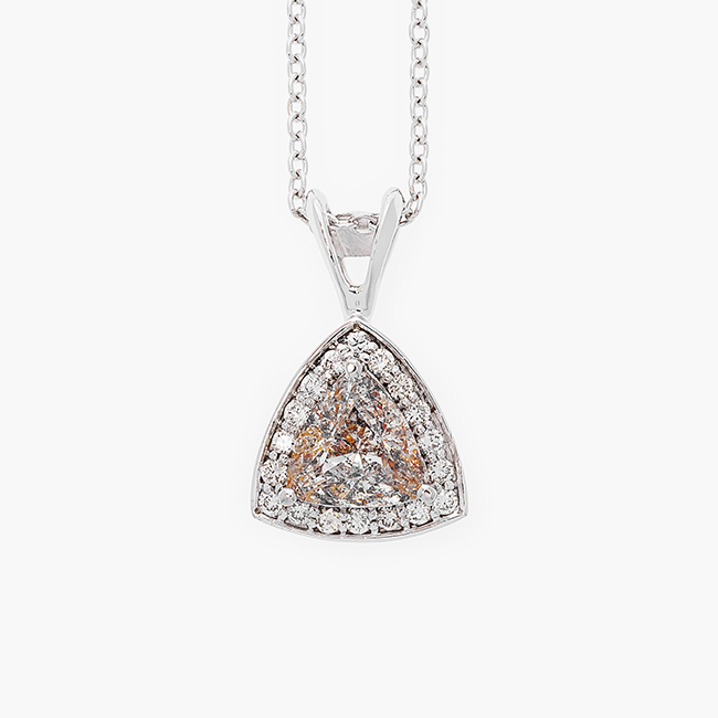 Diamant Halskette mit Triangle Farb Diamant 