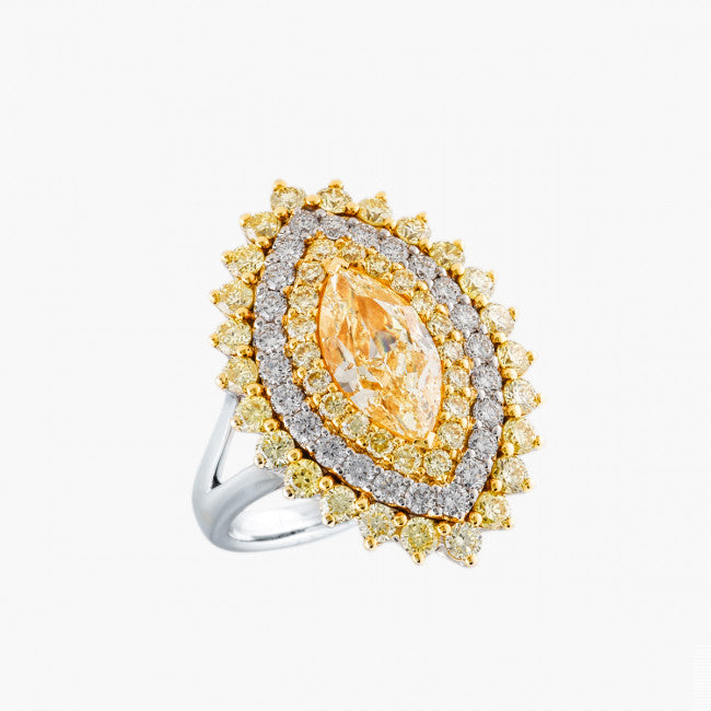 Barrys Juwelier - Diamant Ring mit Farb Diamanten in Gelb 