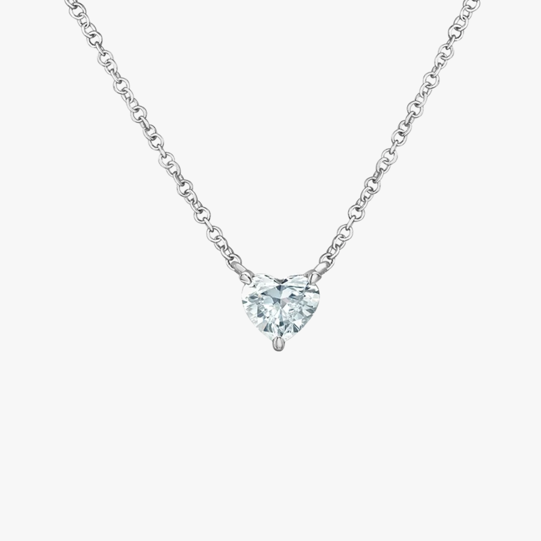 Herz Diamant Halskette in Weißgold