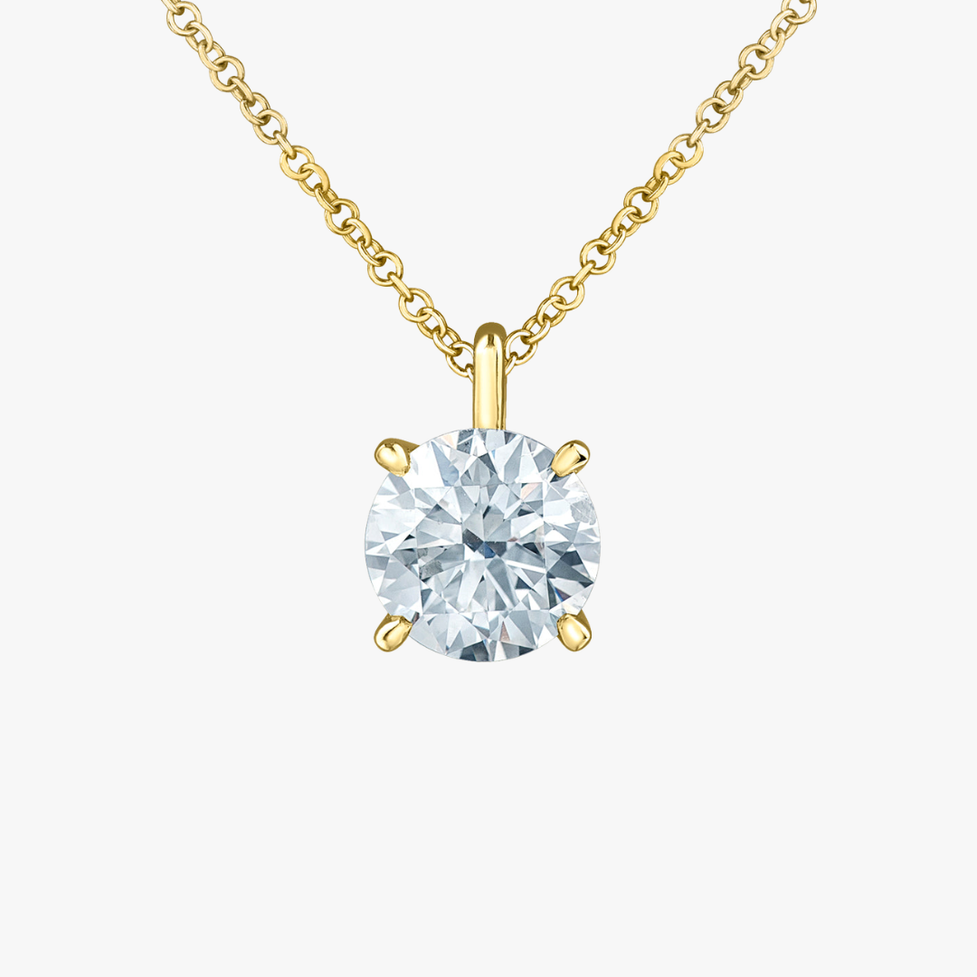 Solitär-Anhänger 14kt Gelb- oder Weissgold mit Lab-Grown Runder Diamant ab 0.25ct