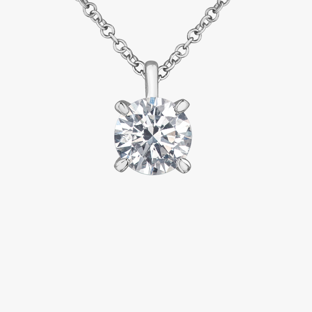 Solitär-Anhänger 14kt Gelb- oder Weissgold mit Lab-Grown Runder Diamant ab 0.25ct