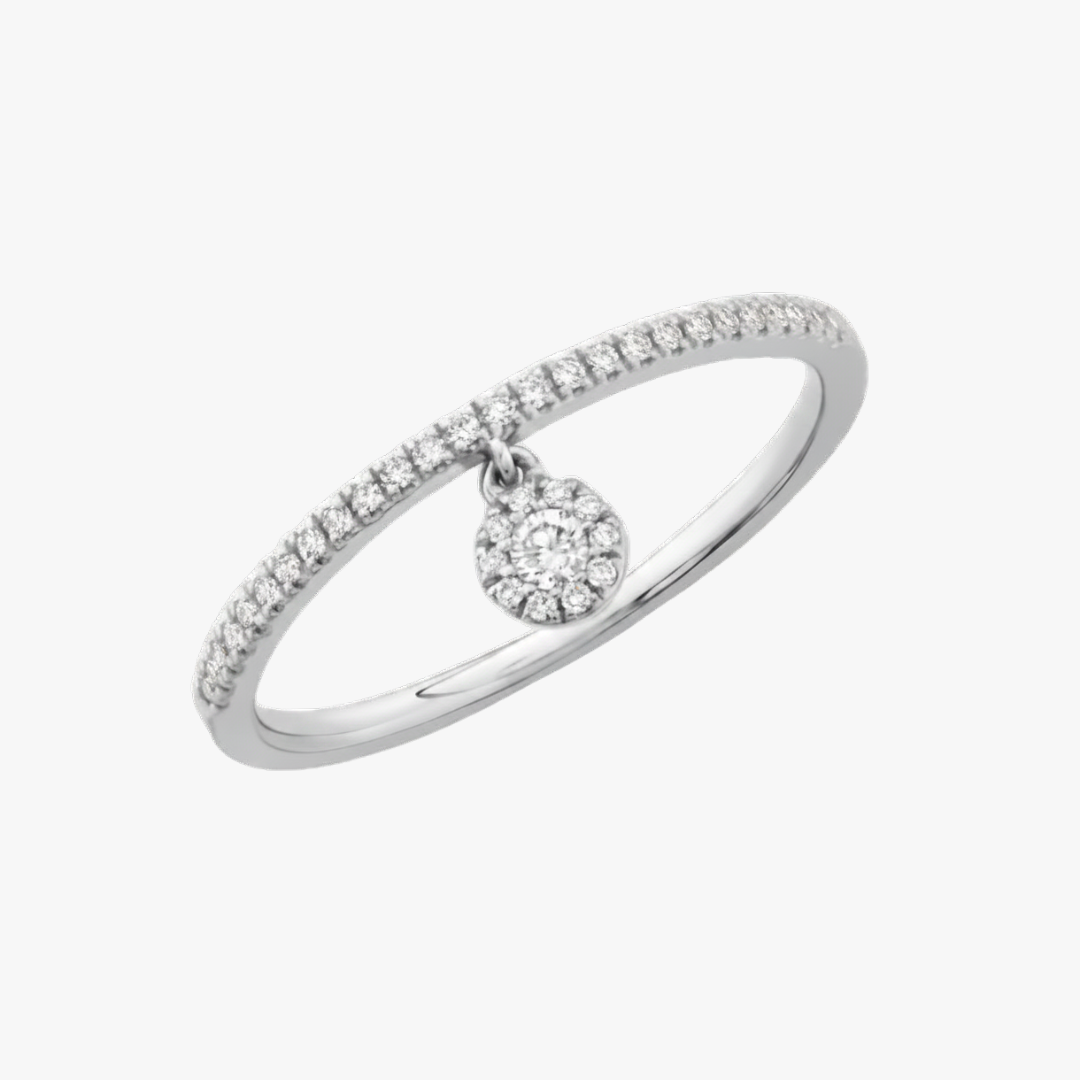 Ring mit Diamant Anhänger in Weißgold