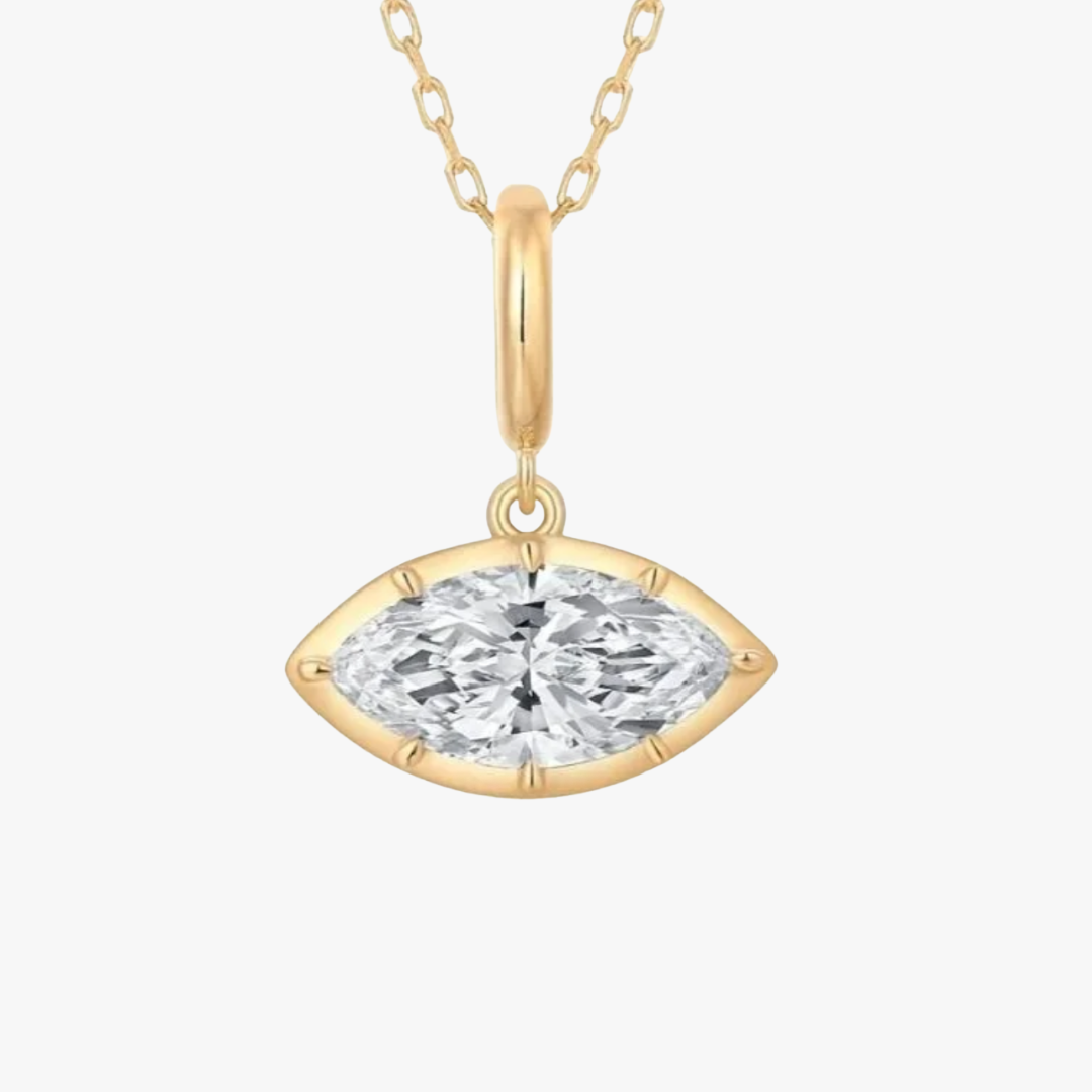 Marquise Diamant Anhänger in Gelbgold