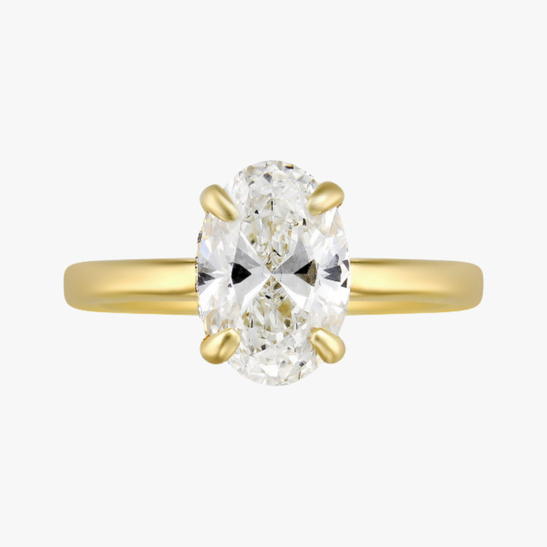 Ovaler Lab-Grown Verlobungsring 14kt Gelbgold mit 2.08ct Diamant