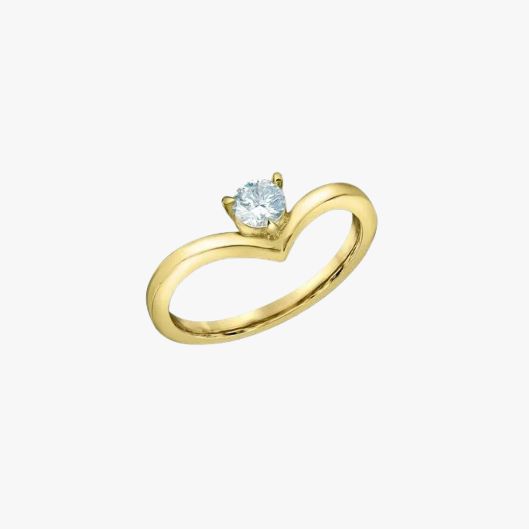 Pinkyring in Gelbgold mit runden Diamanten