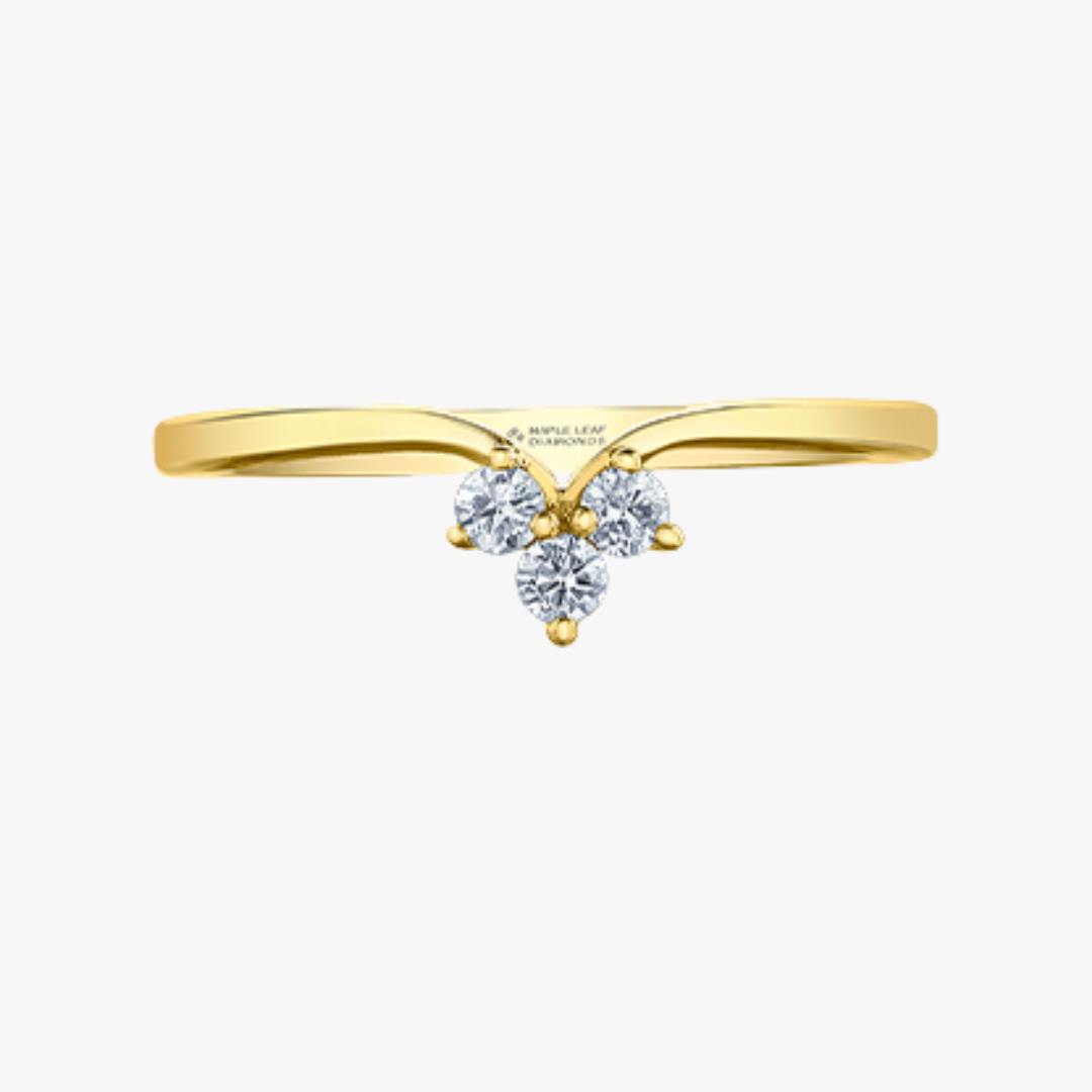 Vorsteckring in Gelbgold mit Diamanten