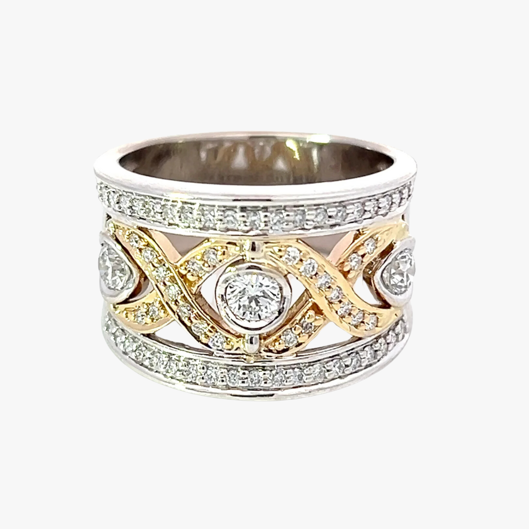 Diamantring 14kt Weiß- und Gelbgold mit 0.71ct Diamanten