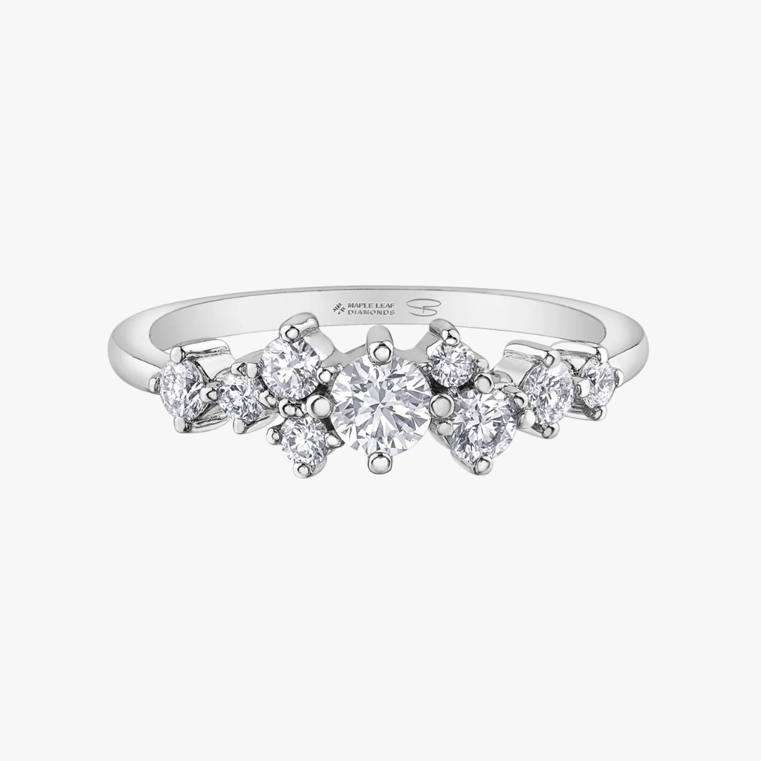 Wild Nine Diamantring 14kt Weißgold mit 0.54ct Diamanten