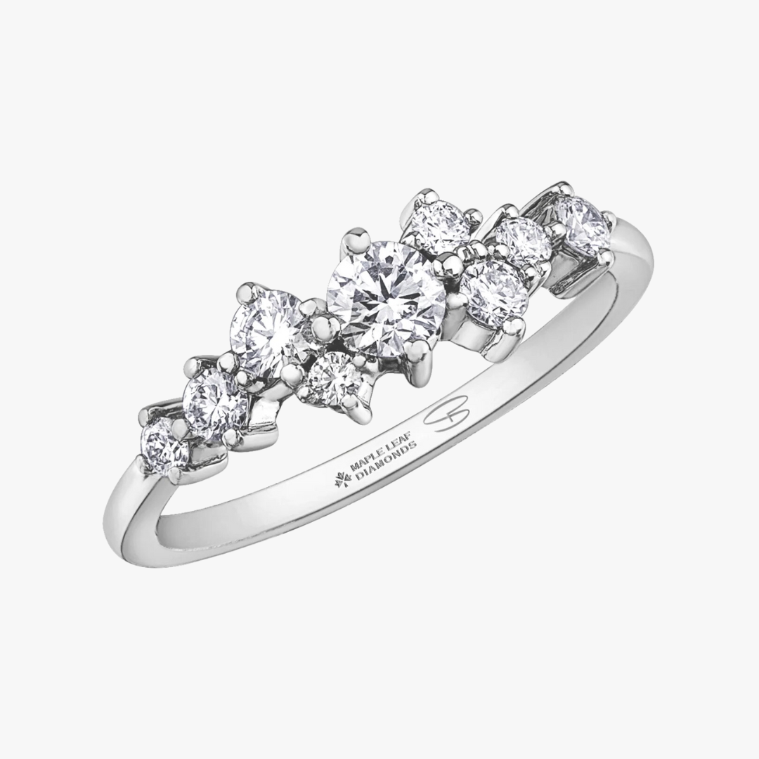 Wild Nine Diamantring 14kt Weißgold mit 0.54ct Diamanten