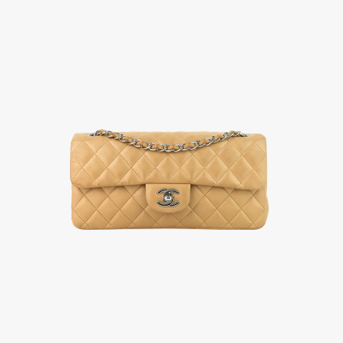 Chanel East West Quilted Lambskin Flap Bag
