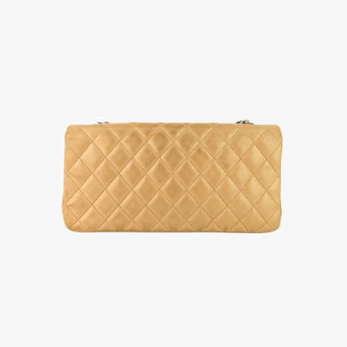 Chanel East West Quilted Lambskin Flap Bag