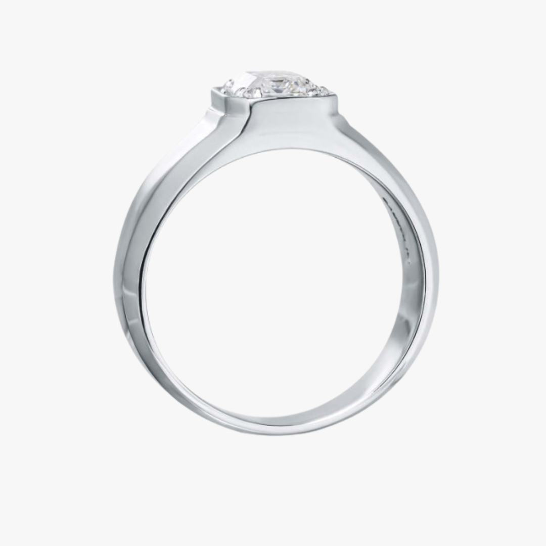 Lab-Grown Diamond Men's Ring 14kt White Gold with 2.00ct