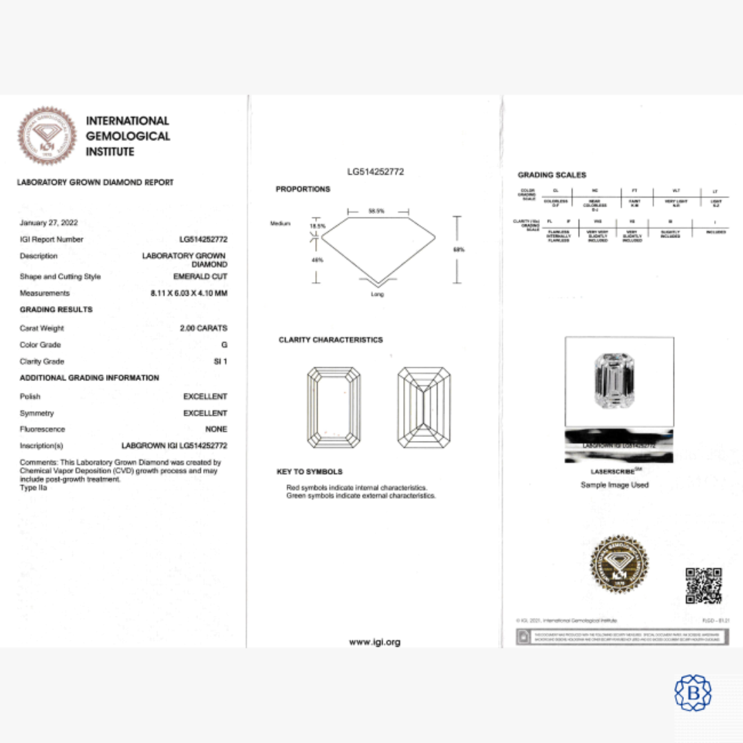 Lab-Grown Diamant Herrenring 14kt Weißgold mit 2.00ct