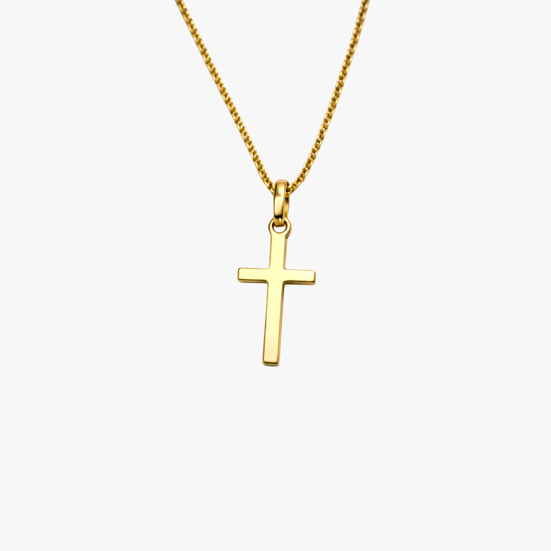 Halskette 14kt Gelbgold it Kreuzanhänger