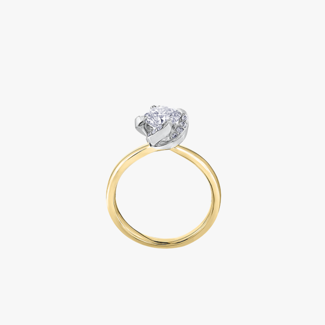 Maple Leaf Verlobungsring mit Natur Diamant