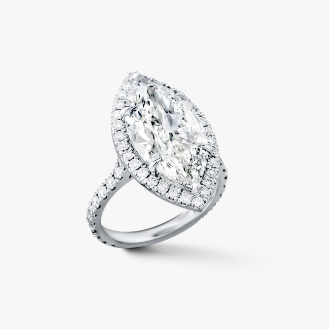 Marquise Verlobungsring 18kt Weißgold mit  5.37ct Diamant