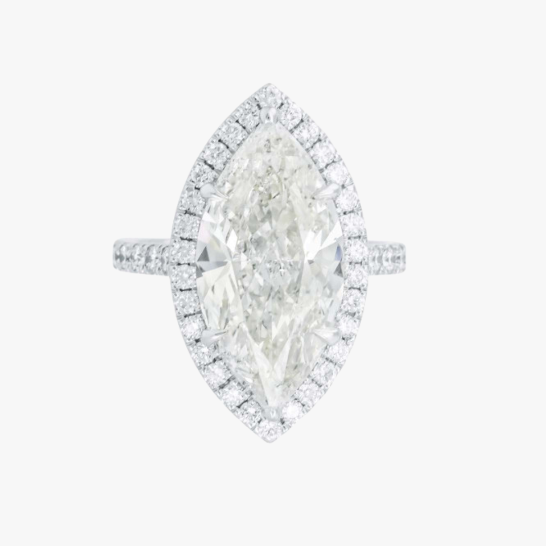 Marquise Verlobungsring 18kt Weißgold mit  5.37ct Diamant