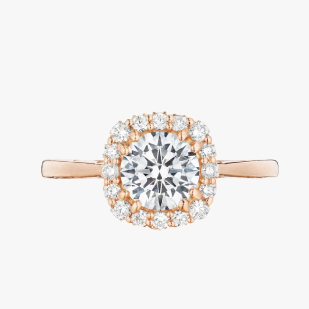 Tacori engagement ring 18kt rose gold with 1.09ct diamond