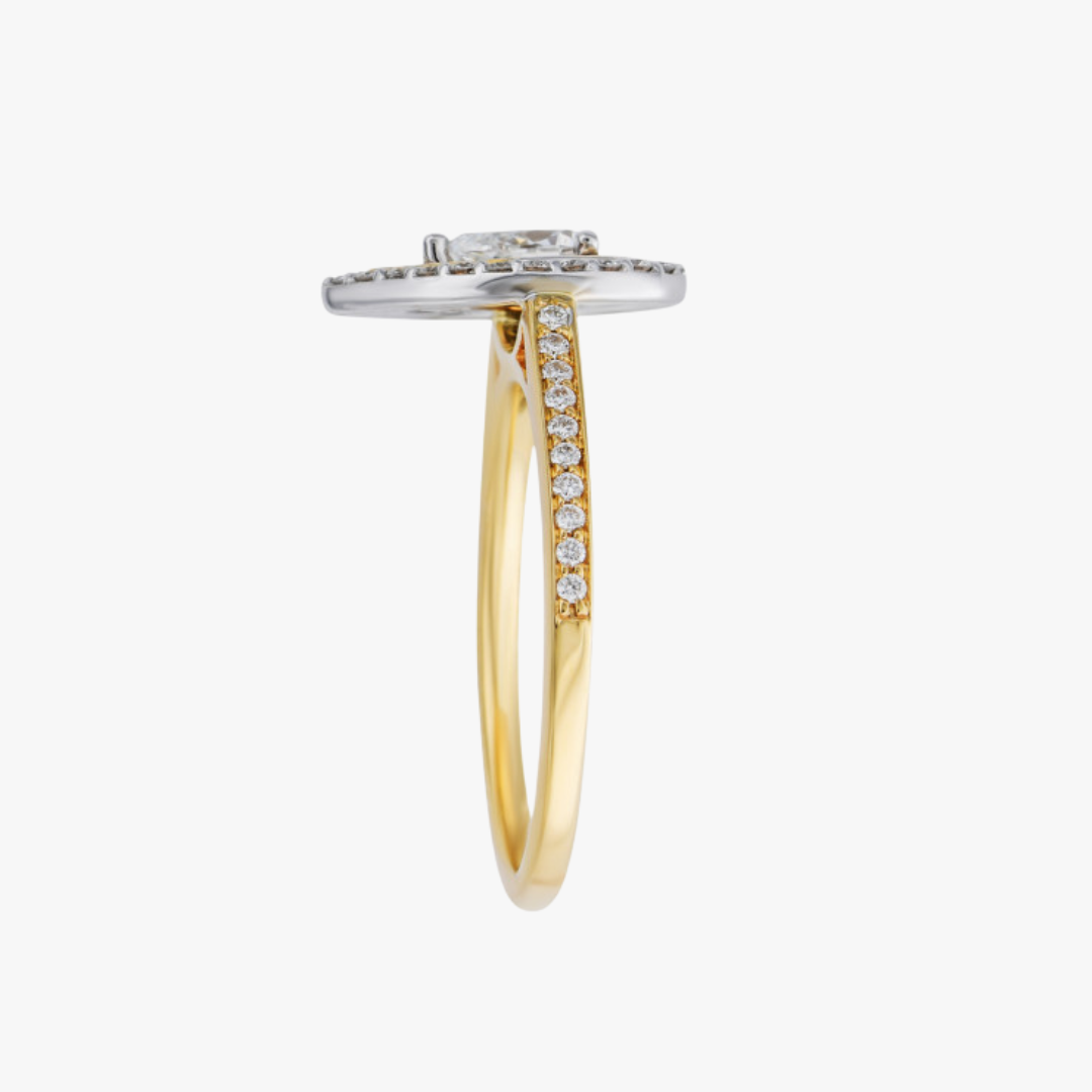 Verlobungsring 14kt Gelbgold mit 0.30carat Pear-shape Diamant