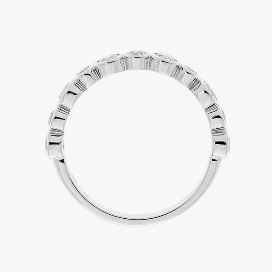 Bezel Diamant Ring in Weißgold