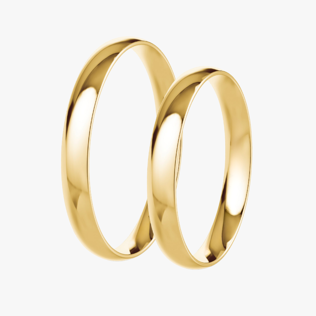 Klassische Eheringe in Gelbgold