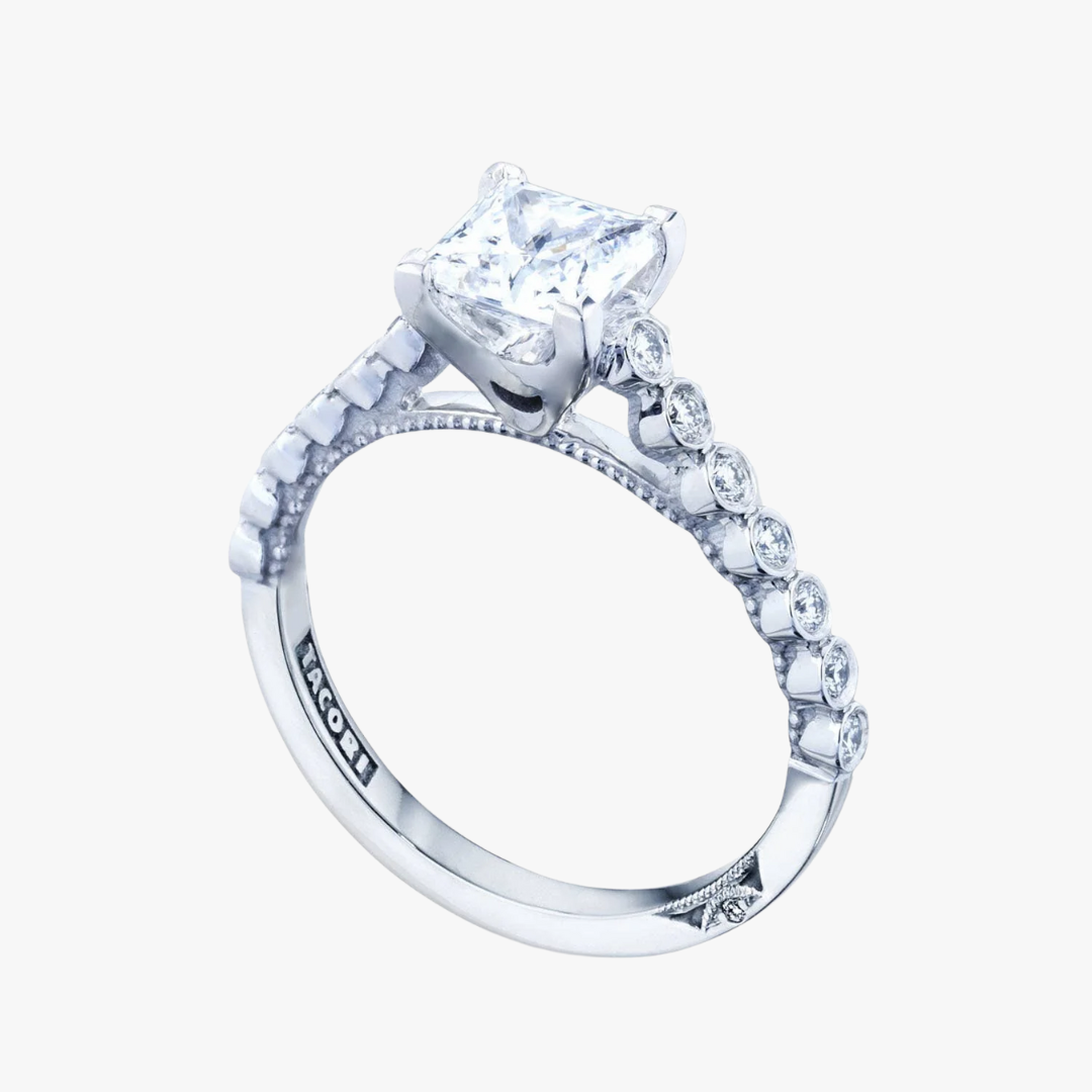 Verlobungsring 18kt Weißgold mit 1.02ct Lab-Grown Diamant im Princess-Schliff