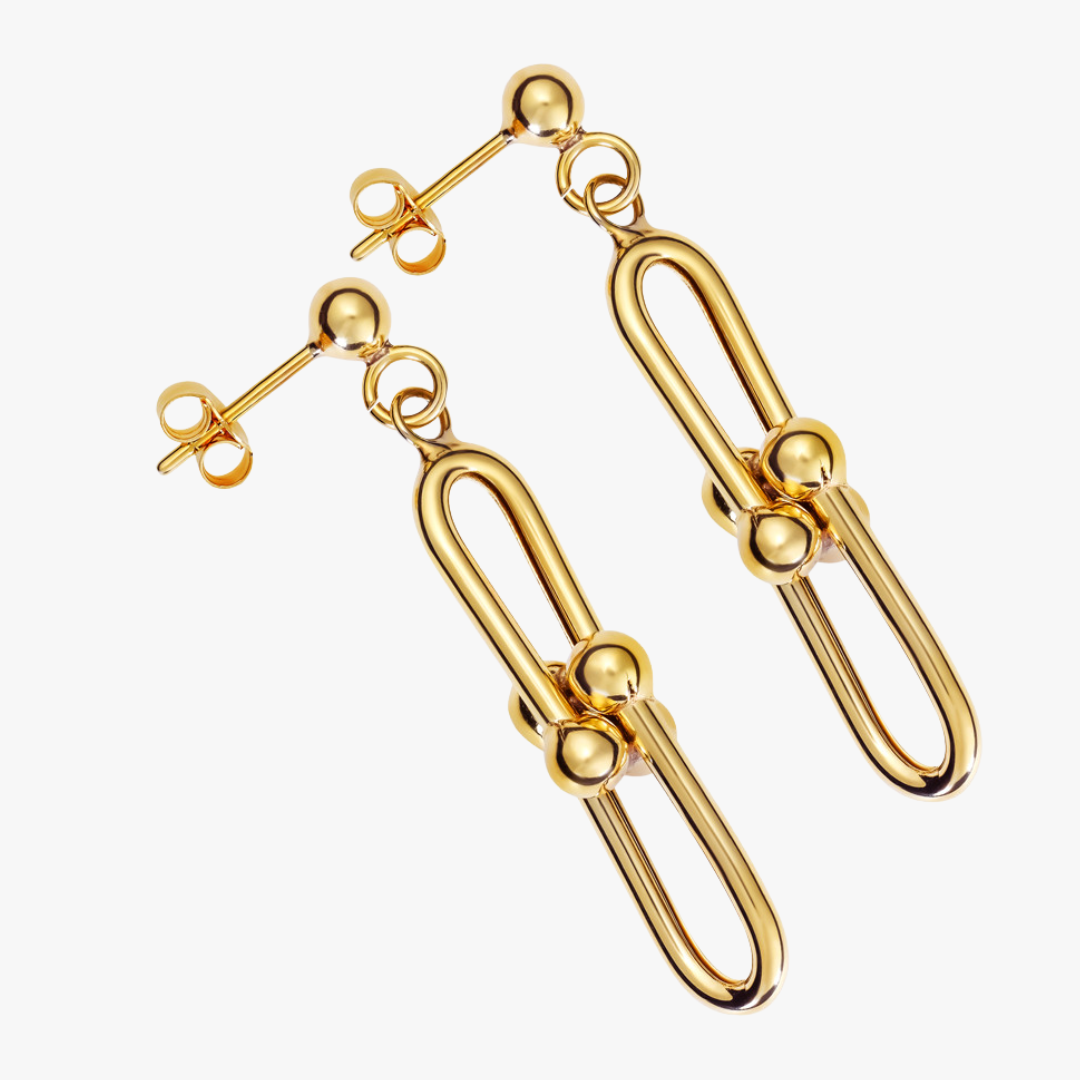 Gliederohrringe Gelbgold