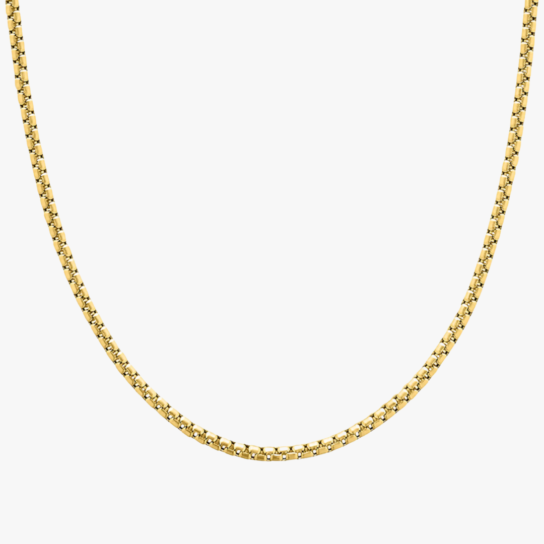 Herren Halskette mit 14kt Gelbgold