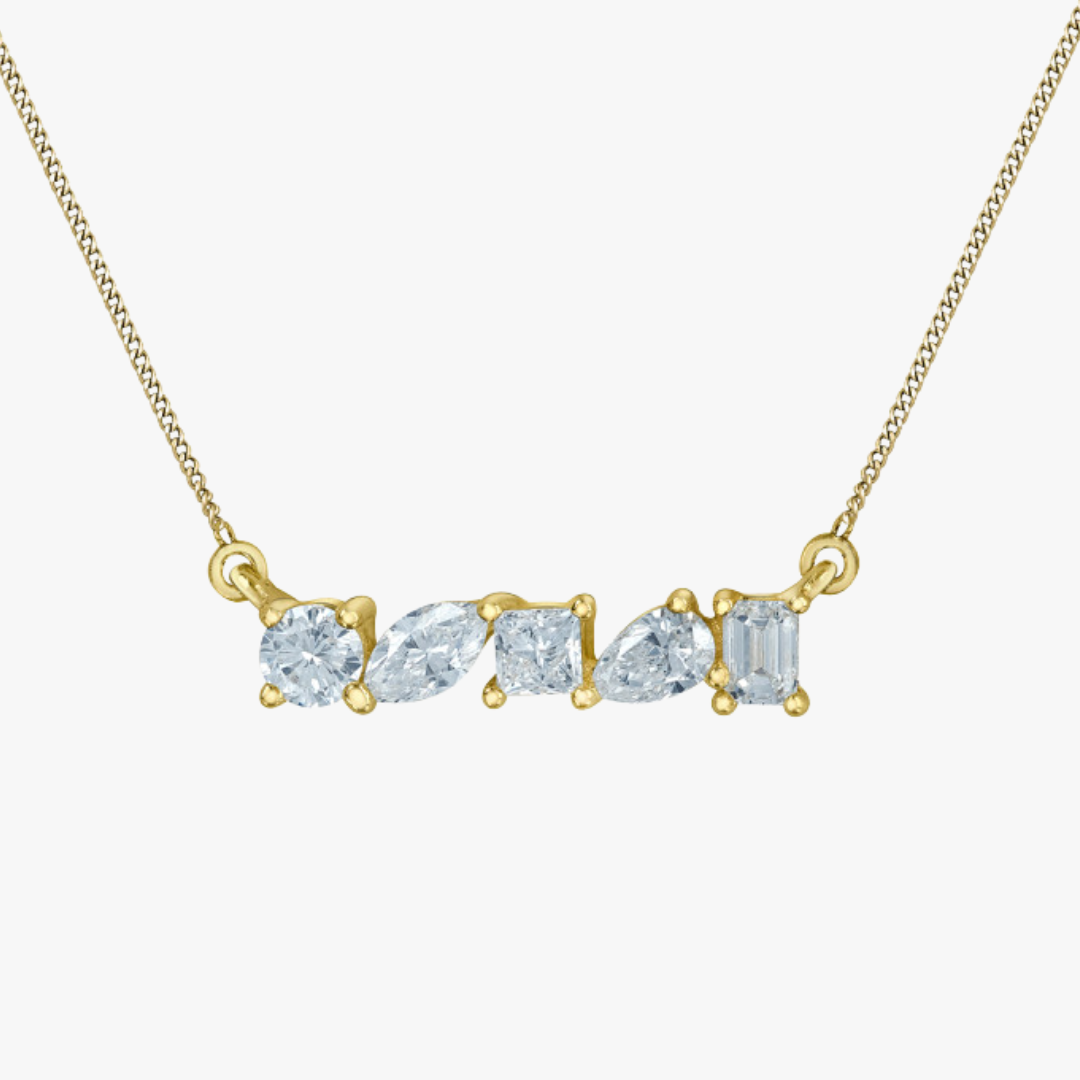 0.50ct Labgrown Halskette in Gelbgold