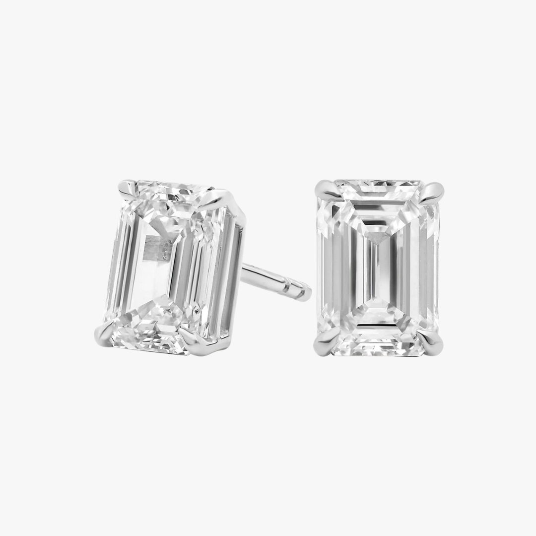 Labor Diamanten - Smaragdschliff Ohrstecker