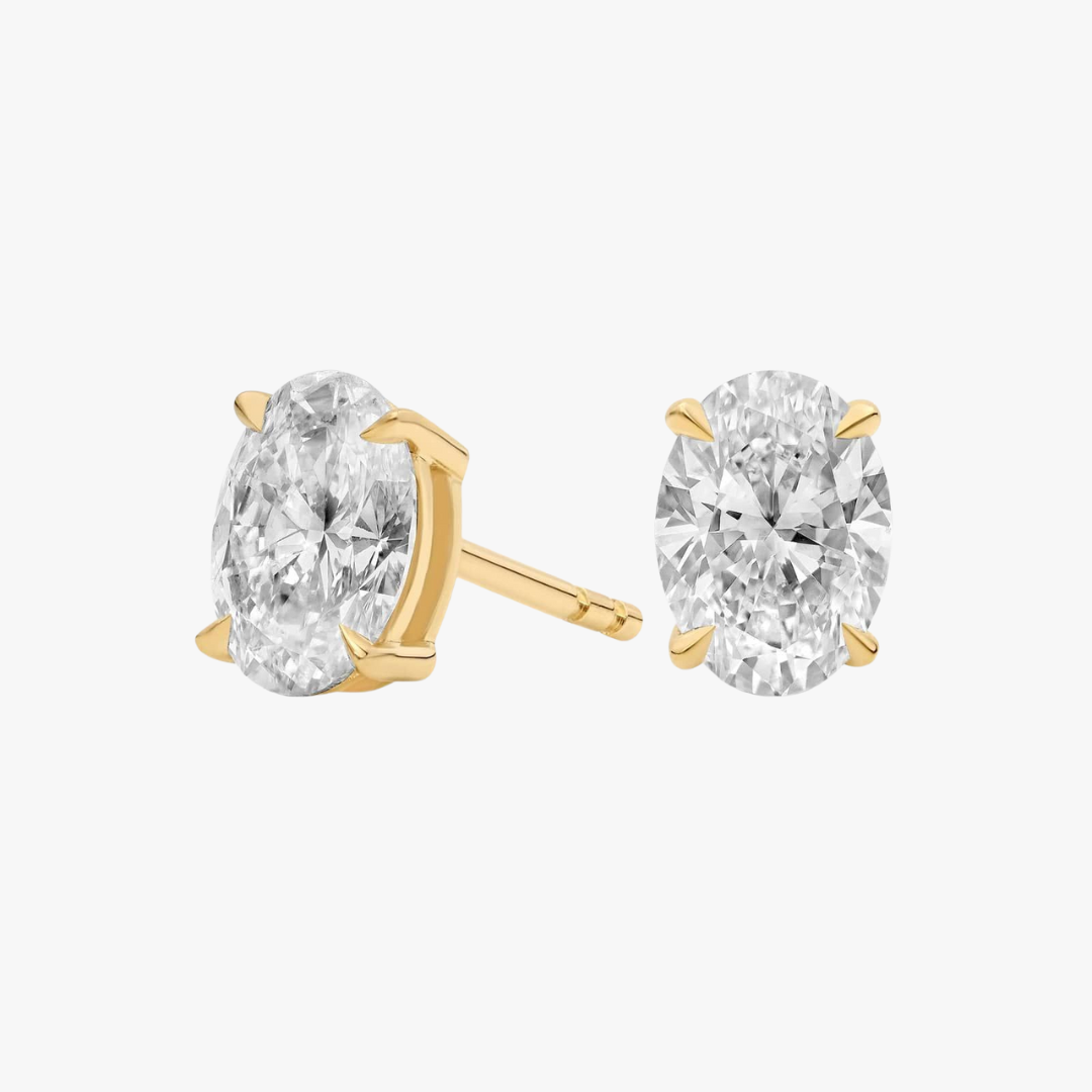 Oval Diamant Ohrstecker 