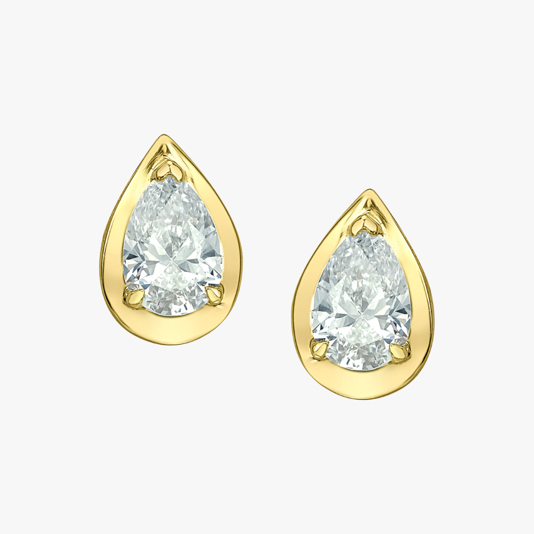 Ear Studs Bezel Yellowgold