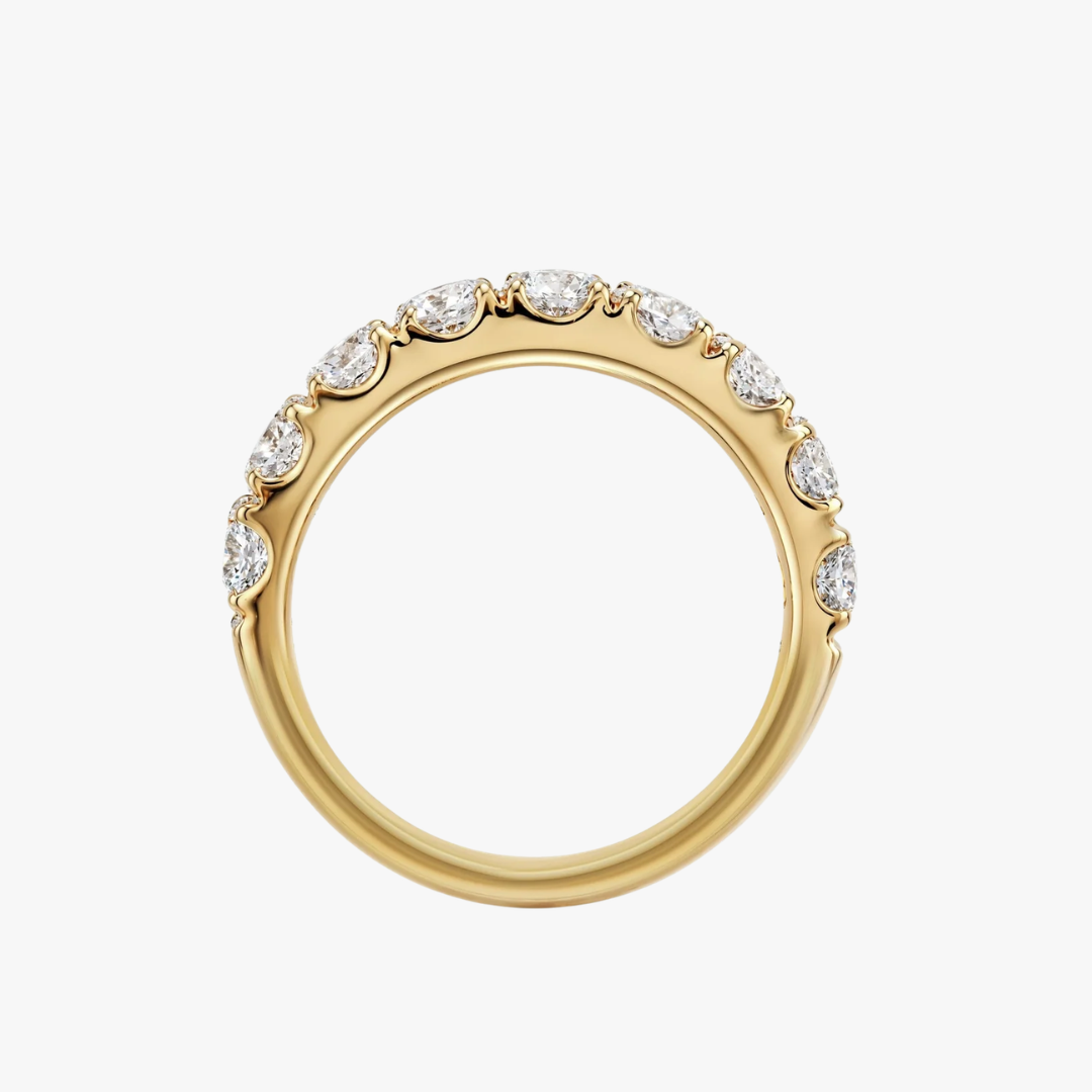 Ehering mit Labor Diamanten in 14kt Gelbgold