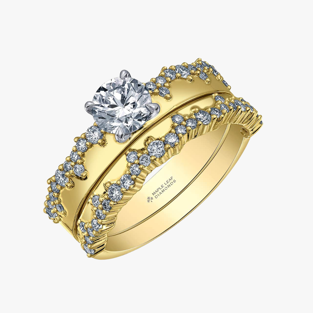 Verlobungsring mit Natur Diamant Rund in Weißgold MLD Tides of Love