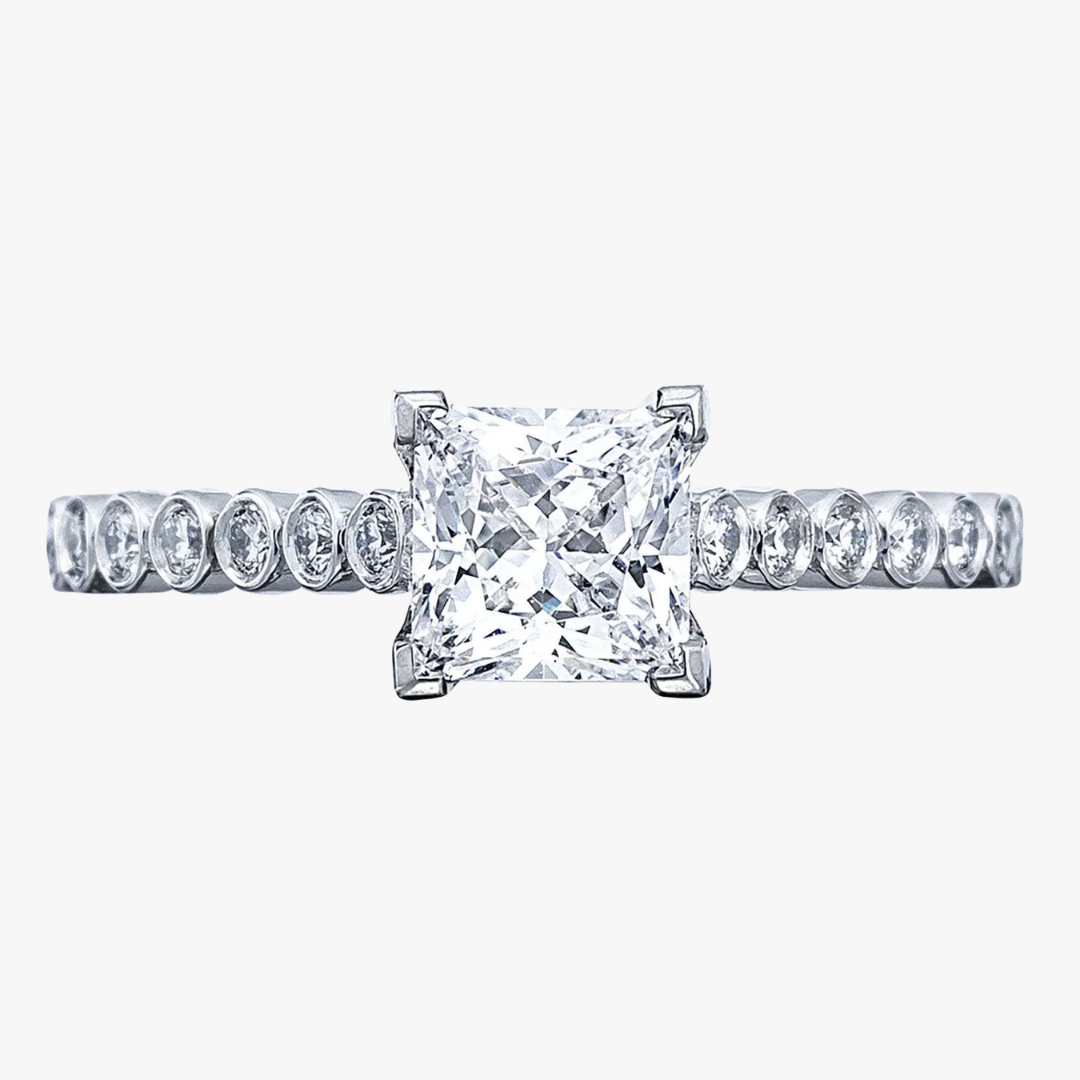 Verlobungsring 18kt Weißgold mit 1.02ct Lab-Grown Diamant im Princess-Schliff